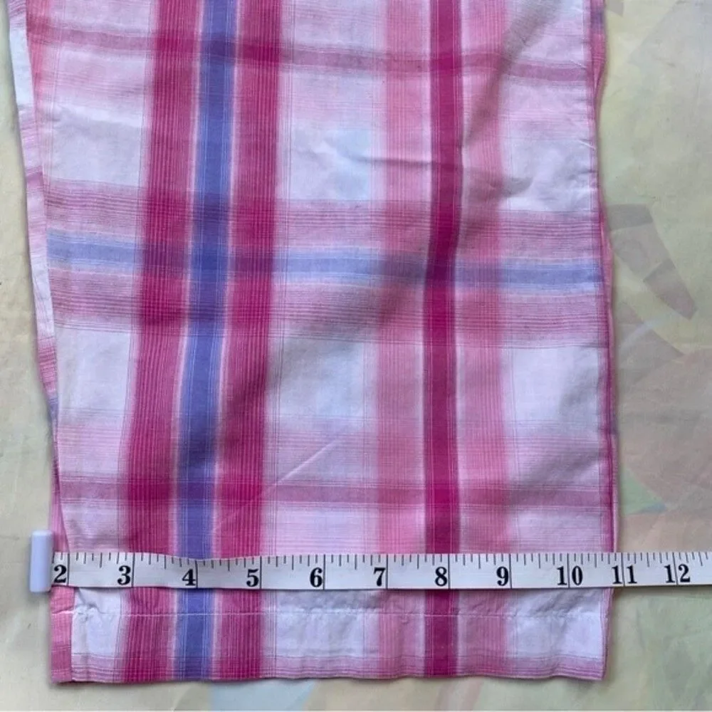 F by FORTUNA VALENTINO Pajama Pants Sz M Women Drawstring Pink Plaid Never Worn